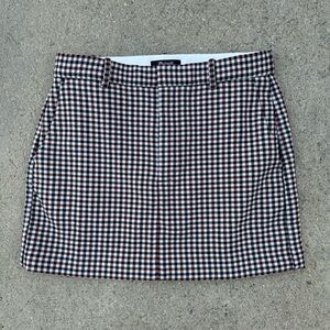 Madewell Black and White Checkered Pencil Skirt